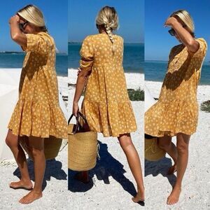Emerson Fry Layla Dress Size M Daisy Floral Yellow $168.00